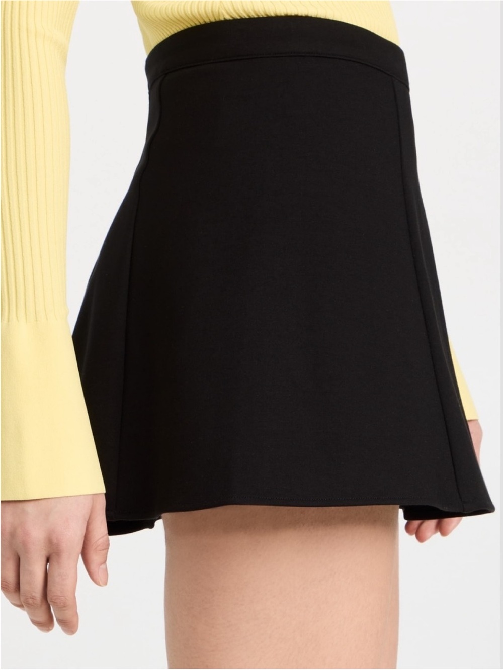 Reformation Liene Black High-rise A-line Mini Skort Skirt, size - Picture 6 of 16